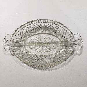 Crystal Divided Dish Handled